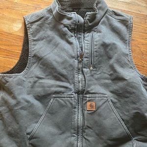 Carhartt men’s work chore vest duck jacket coat grey